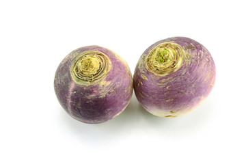 raw turnip on a white background