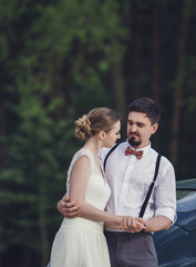 Obraz premium portrait of a happy couple-bride and groom in love