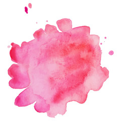 Pink isolated vector watercolor stain. Grunge element for web design and paper design