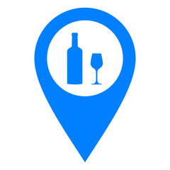 Weinglas und Kartenmarkierung