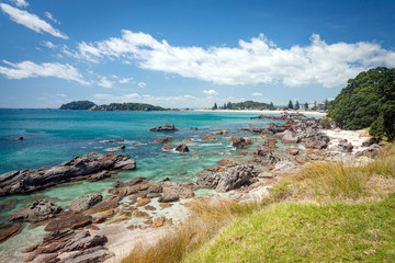 Mount Maunganui Main Beach from Walking Track Tauranga New Zealand