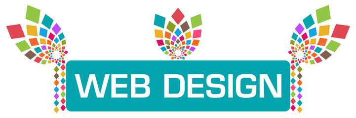 Web Design Turquoise Colorful Floral Elements 
