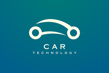 Minimalist and elegant car design in gold. Car vector design with style technology