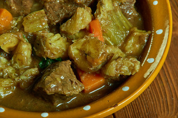 Cameroonian Beef, Plantain, and Okra Stew