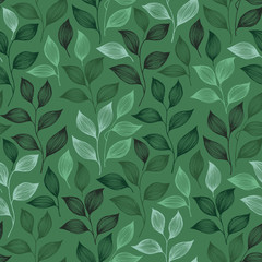 Emballage de feuilles de thé motif illustration vectorielle continue.