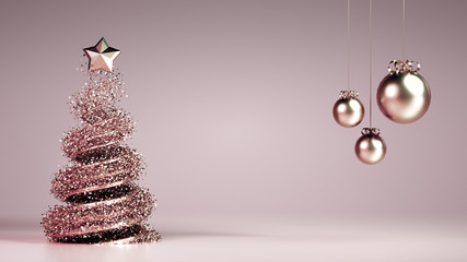 Beautiful luxury New Year Christmas holiday background. 3d illustration, 3d rendering. 3d illustration, 3d rendering.