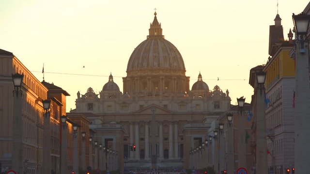 St. Peter's cathedral, Vatican City in Rome, Italy in 4k