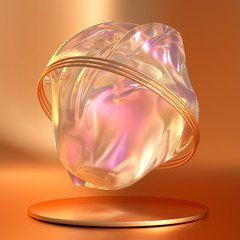 Beautiful, light, elegant background, ball. 3d illustration, 3d rendering.