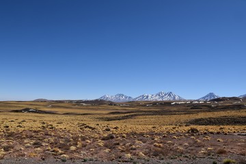 Plakat landscape with mountains and blue sky