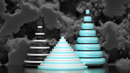 Obraz premium Elegant minimalism geometry background. 3d illustration, 3d rendering.