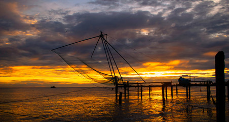 sunset on sea