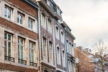 AACHEN, GERMANY - November 19, 2017: Antique building view in Old Town Aachen, Germany