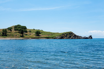 view of the sea, coastline, summer landscape