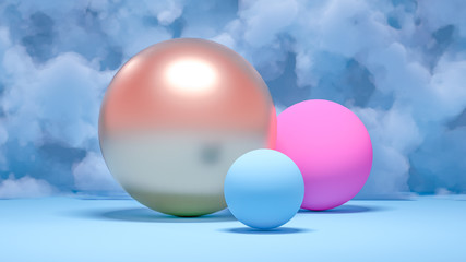 Elegant minimalism geometry background. 3d illustration, 3d rendering.