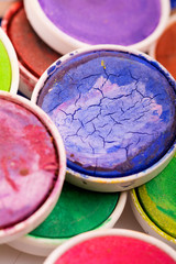 Wasserfarben in Nahaufnahme