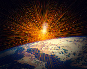 Rays of sun, radiation illustration. The elements of this image furnished by NASA.