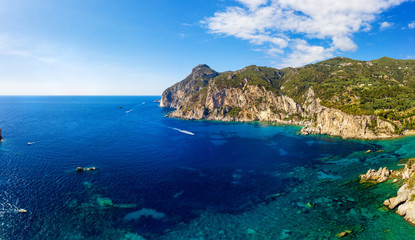 Beautiful mediterranean sea ocean coast aerial landscape