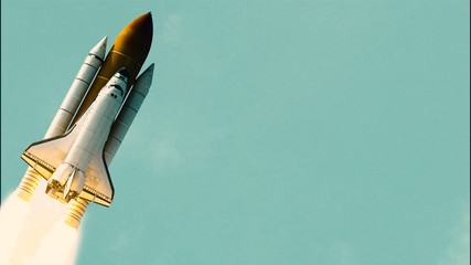 Dramatic rocket launch.  The elements of this image furnished by NASA.