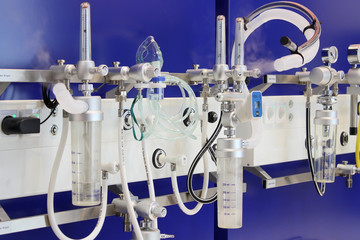 Oxygen equipment in the hospital room