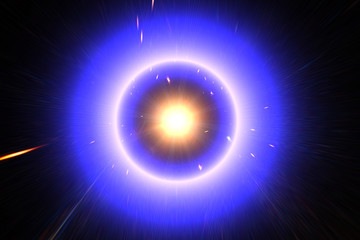 Big light ring in the center of universe. Splash. Big bang. The elements of this image furnished by NASA.