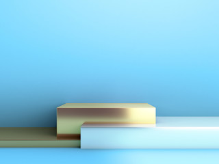 simple metall three stage podium 3d render image