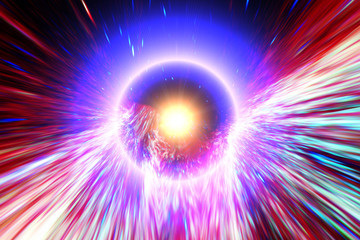 Big light ring in the center of universe. Splash. Big bang. The elements of this image furnished by NASA.