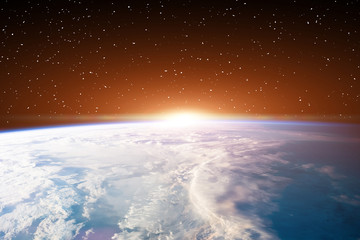 Wonderful sunrise. The elements of this image furnished by NASA.