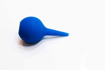 blue enema on white background