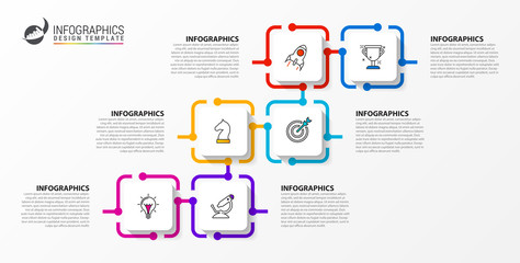 Fototapeta na wymiar Infographic design template. Creative concept with 6 steps