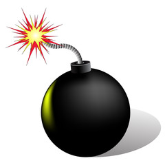 black bomb isolated vector illustration.