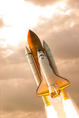 Liftoff of the rocket. The elements of this image furnished by NASA.