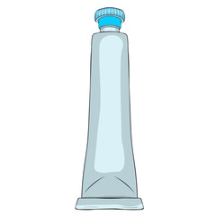 paint in a drawing tube paints. illustration