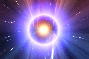 Big light ring in the center of universe. Splash. Big bang. The elements of this image furnished by...