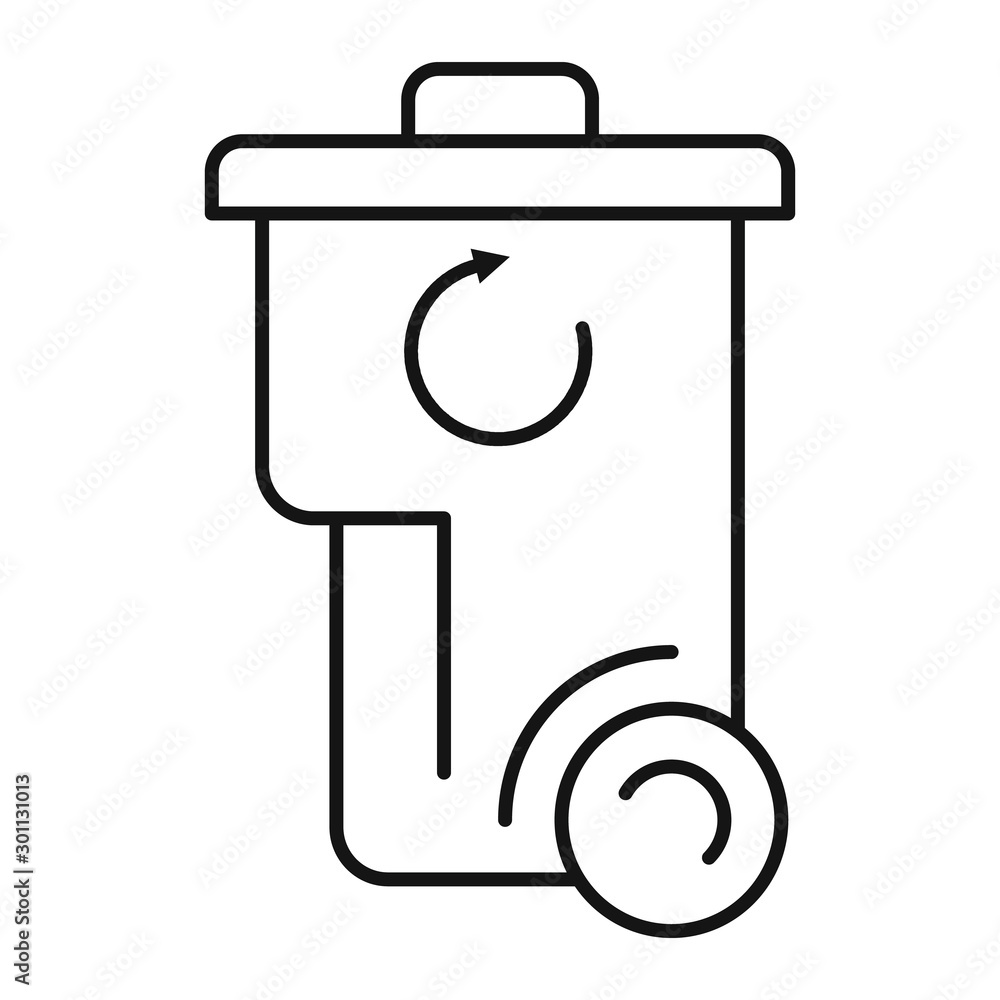 Poster plastic garbage bin icon. outline plastic garbage bin vector icon for web design isolated on white b