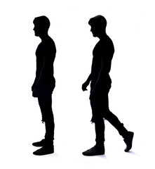 silhouette of a man on white backgound