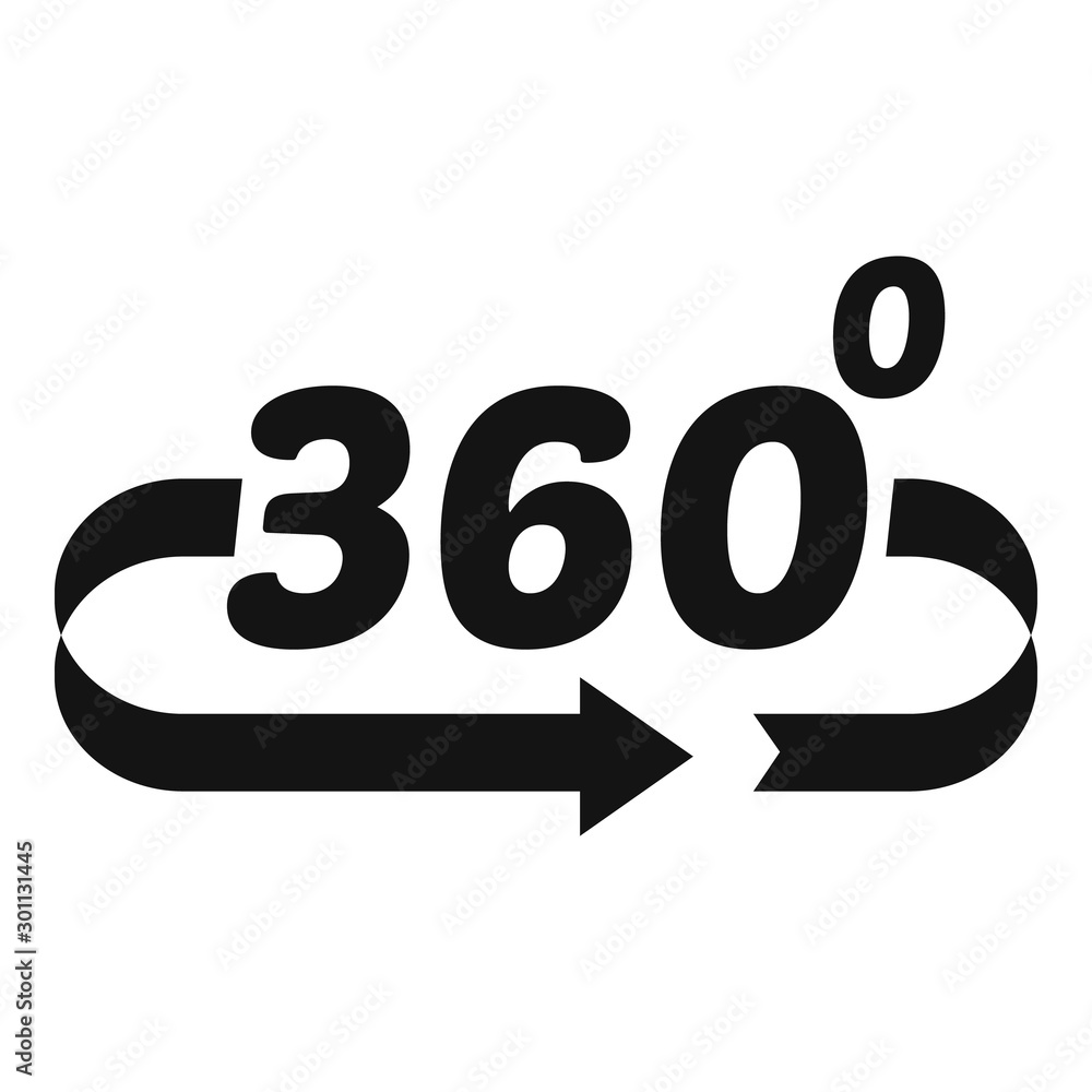 Poster game 360 degrees icon. simple illustration of game 360 degrees vector icon for web design isolated o