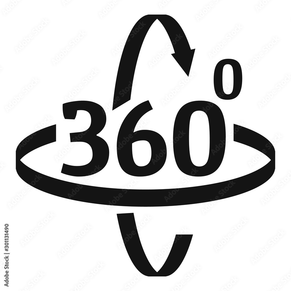 Poster 360 degrees rotation icon. simple illustration of 360 degrees rotation vector icon for web design is
