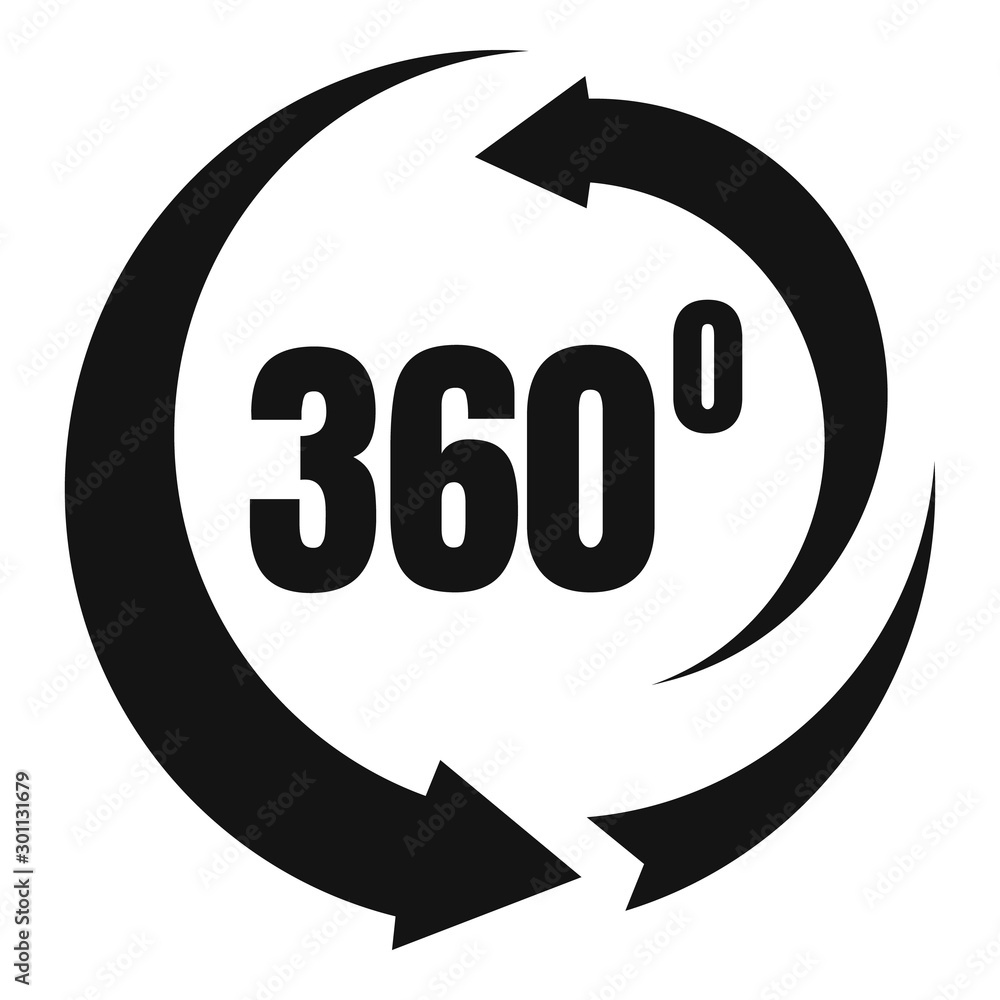 Poster 360 degrees rotation icon. simple illustration of 360 degrees rotation vector icon for web design is