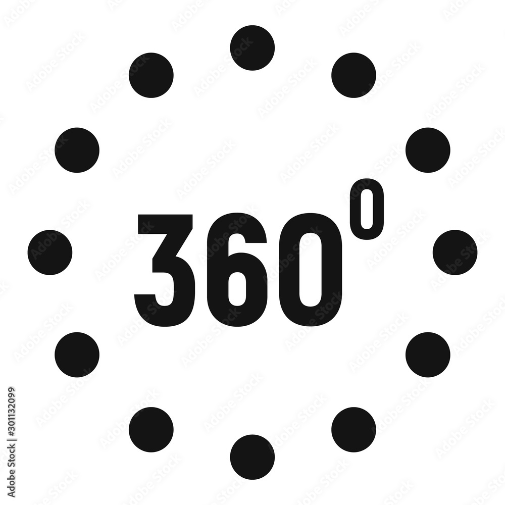 Poster simulation 360 degrees icon. simple illustration of simulation 360 degrees vector icon for web desig