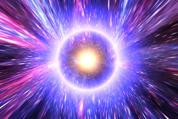 Big light ring in the center of universe. Splash. Big bang. The elements of this image furnished by...