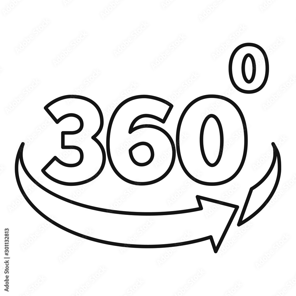 Poster optical 360 degrees illusion icon. outline optical 360 degrees illusion vector icon for web design i
