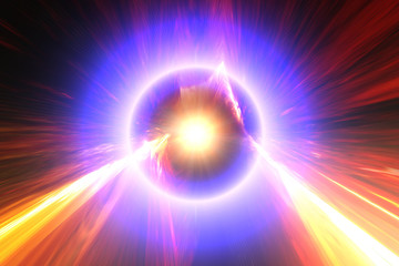 Big light ring in the center of universe. Splash. Big bang. The elements of this image furnished by...
