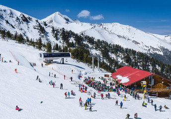 Top station of the chairlift Shiligarnik and the Kozela restaurant