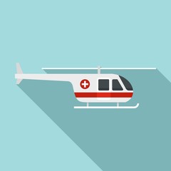 Sky ambulance helicopter icon. Flat illustration of sky ambulance helicopter vector icon for web design