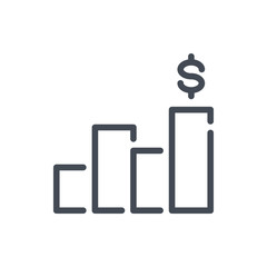 Obraz na płótnie Canvas Money report line icon. Financial statistics vector outline sign.