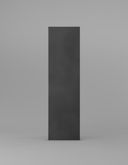 Eco packaging mockup bag kraft paper front side. Tall narrow black template on gray background promotional advertising. 3D rendering