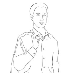 Young man in a business suit.  illustration