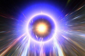 Big light ring in the center of universe. Splash. Big bang. The elements of this image furnished by NASA.