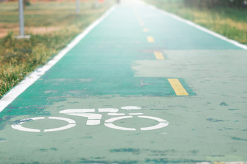 Close up Road for bicycles