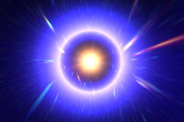 Big light ring in the center of universe. Splash. Big bang. The elements of this image furnished by NASA.